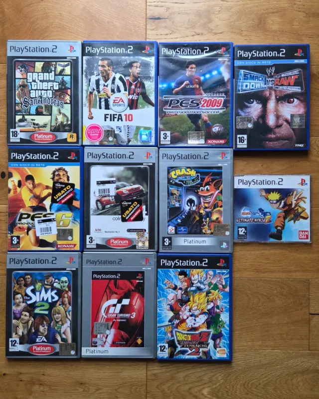 PlayStation 2 Slim + Multitap, controller, giochi