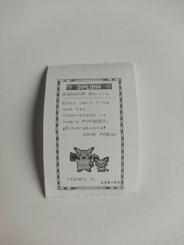Diploma Pokédex Completa Emilio
