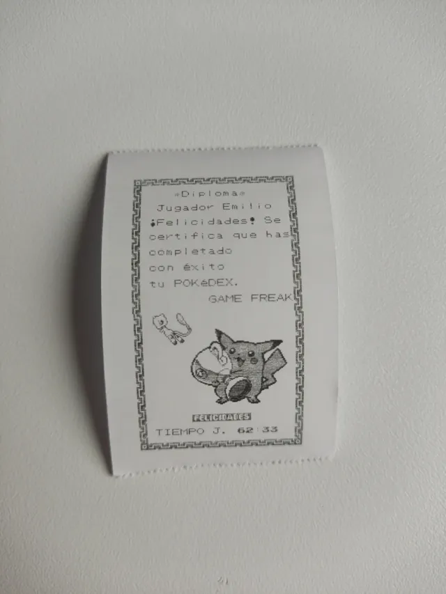 Diploma Pokédex Completa Emilio