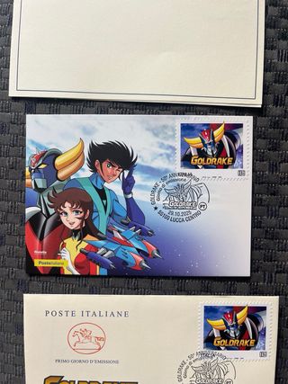 Busta, cartolina e francobollo Goldrake 50° Annive