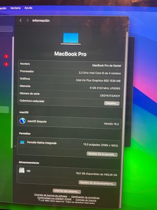 MacBook Pro 13” · Touch Bar · 500GB SSD  · i5.