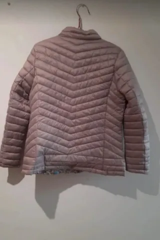 Abrigo plumas reversible beige/multicolor