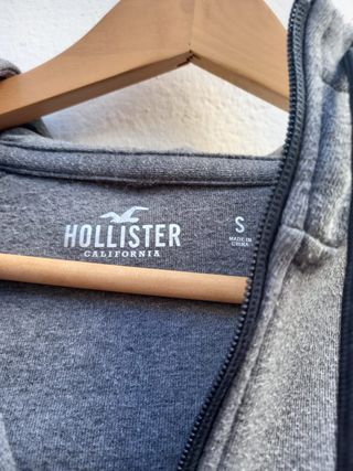 Sudadera Hollister con capucha gris Talla S