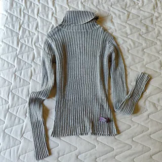 Dolcevita cotone grigio costine