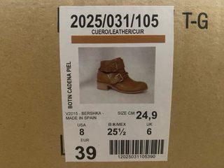 Botines Zara Cadena Piel Marrón Talla 39