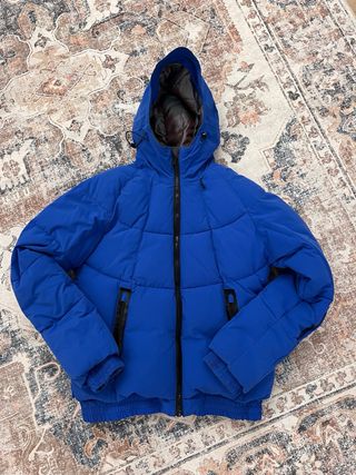 Giacca invernale/da sci blu con cappuccio