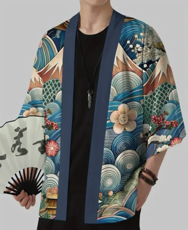 Camisa Kimono Japonés Estampado