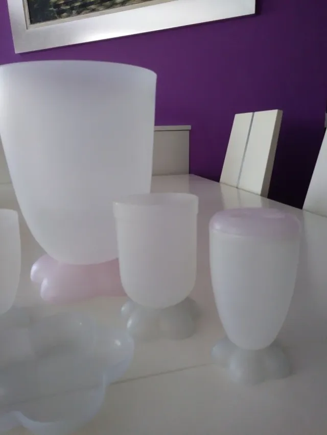 Conjunto de Acessórios de Banheiro em Plástico Rosa Transparente