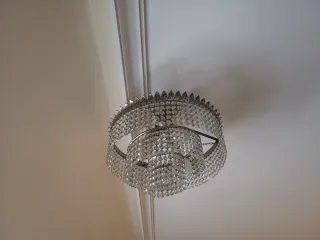 Lámpara araña lágrimas cristal plateada