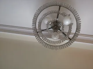 Lámpara araña lágrimas cristal plateada