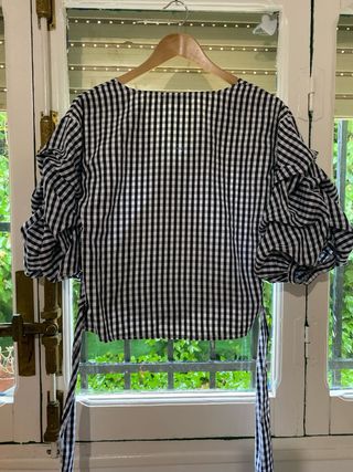 Camisa cuadros flamenca volantes