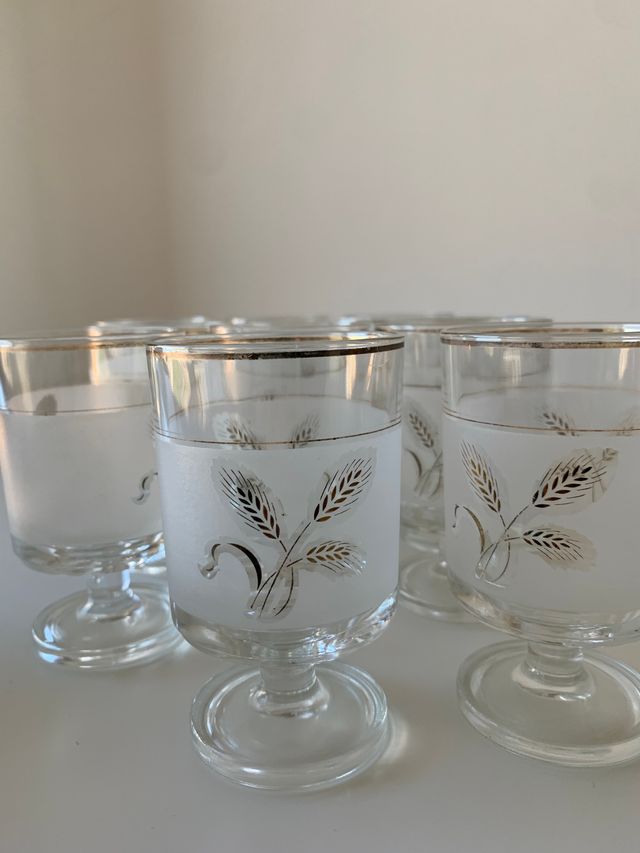 Set 12 Bicchieri Vintage Stelo Dorato