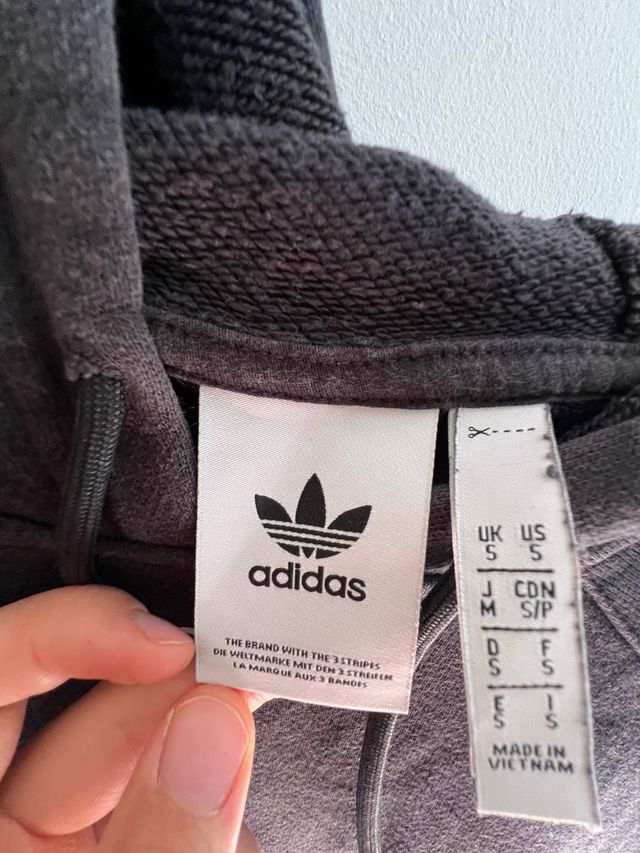 Sudadera Adidas Negra con Logo Trefoil (original)