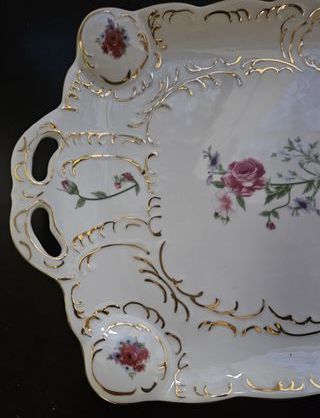 Juego de fuente y cubiertos para tarta y postre