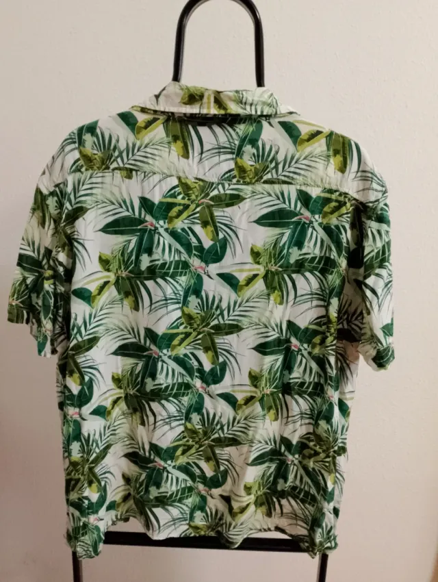 Camisa INSIDE verde y blanca estampada