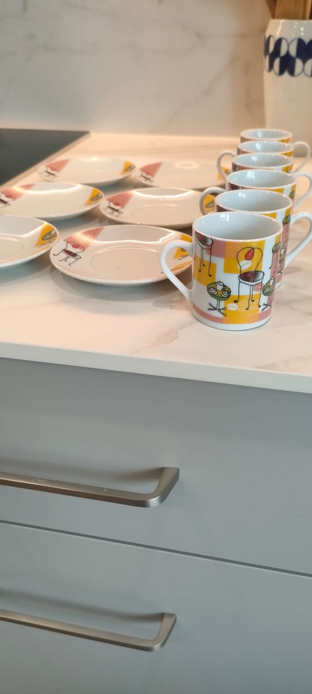 Juego 6 Tazas Café Diseño Moderno