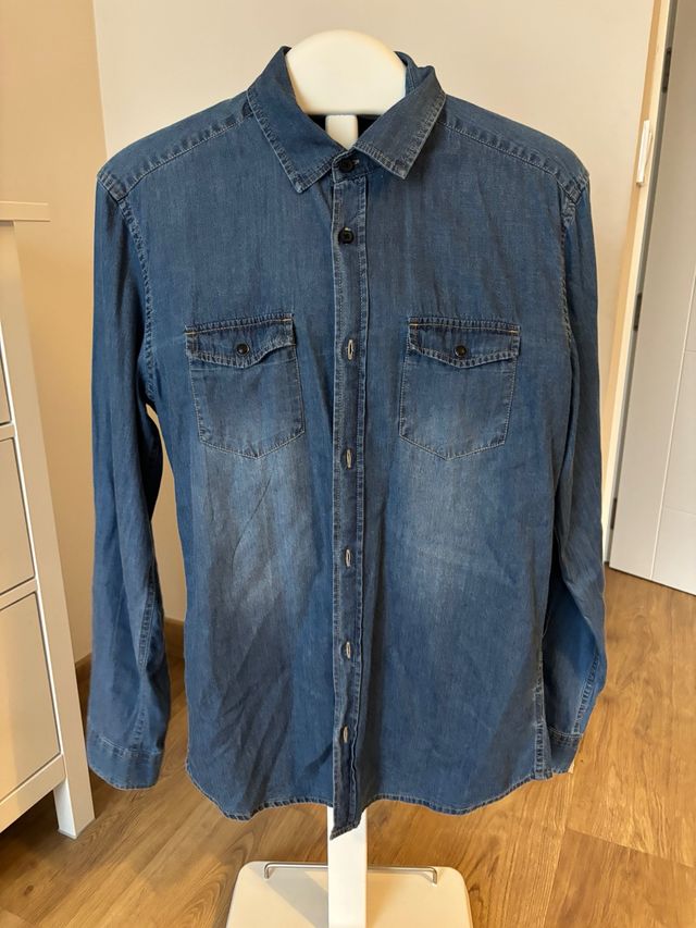 Camisa Vaquera Hombre Azul