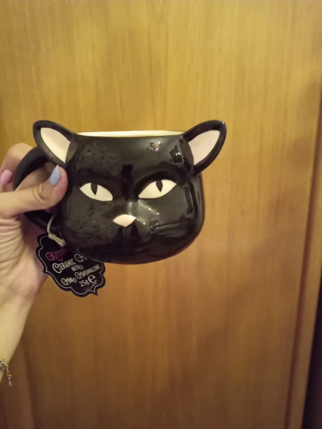 Ciotola gatto nero in ceramica