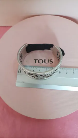 Brazalete tous de plata y cuero