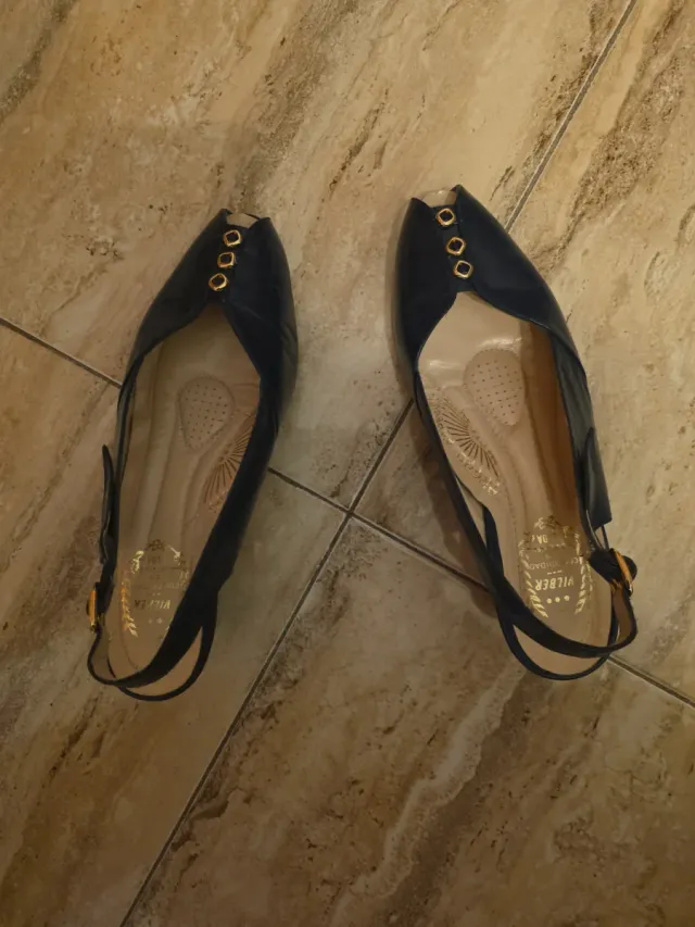 Zapatos señora azul marino ancho especial