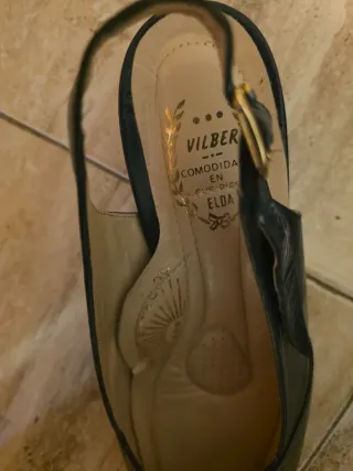 Zapatos señora azul marino ancho especial