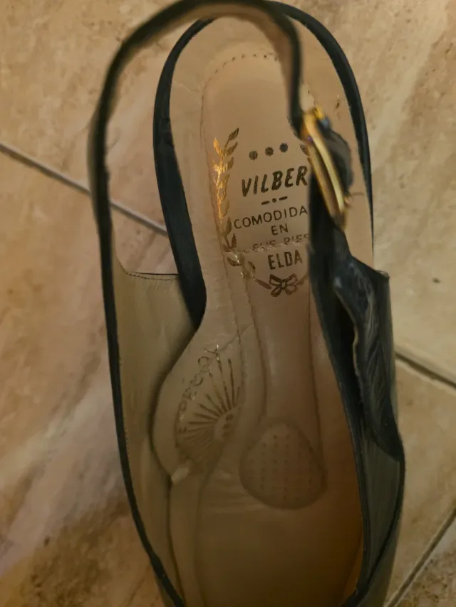 Zapatos señora azul marino ancho especial