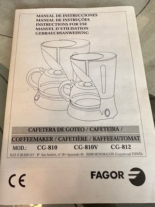 Cafetera Fagor Kenya CG-810 Nueva
