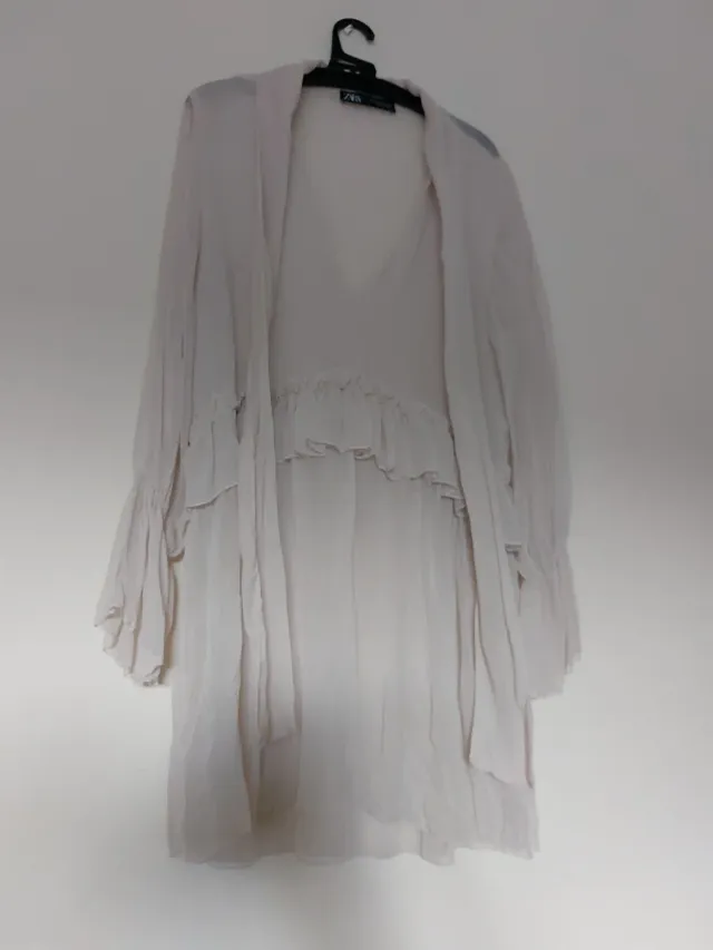 Vestido gasa beige Zara talla única