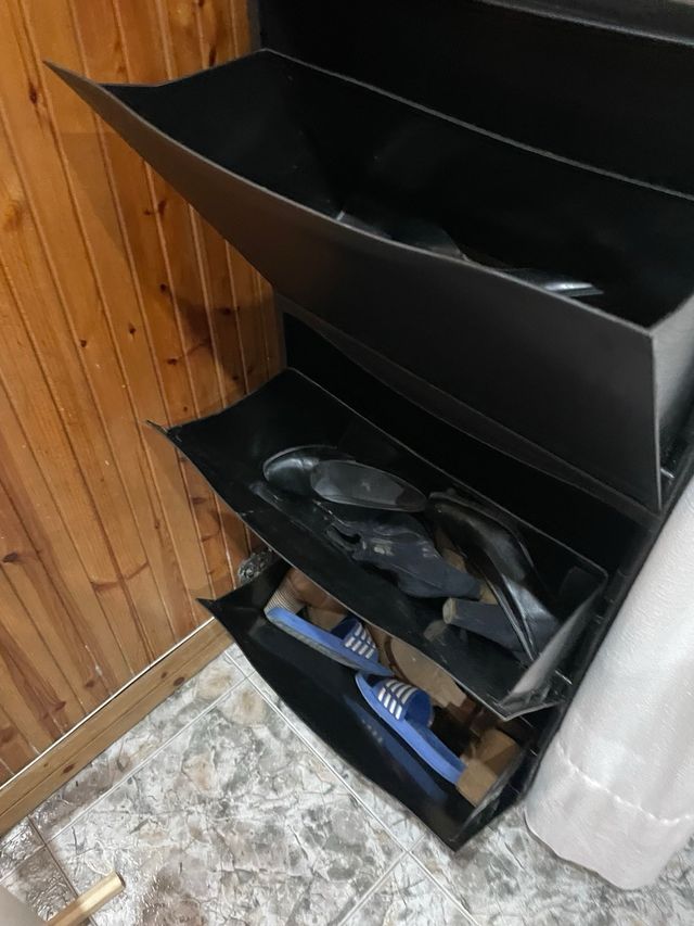 Zapatero negro 3 baldas