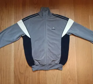 Chaqueta Adidas Vintage Gris y Negra