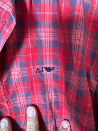 Camisa Armani a cuadros roja talla XL