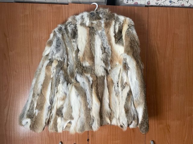 Chaqueta Piel Conejo Beige y Marrón