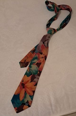 Cravatta vintage seta fantasia floreale