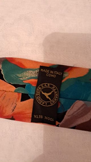 Cravatta vintage seta fantasia floreale