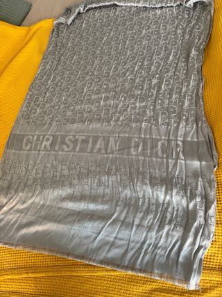 Fular Christian Dior Seda Gris