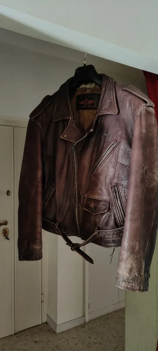 Giacca in pelle vintage anni '80