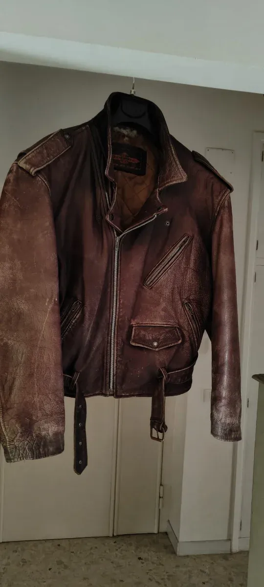 Giacca in pelle vintage anni '80