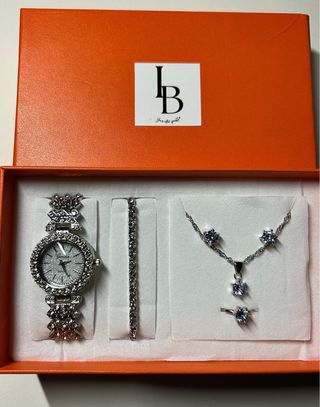 Set Orologio e Gioielli Argento Strass