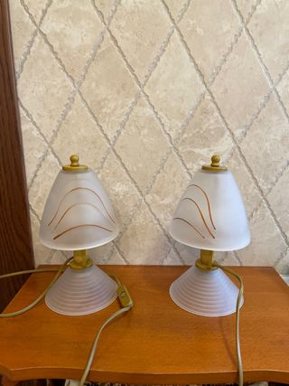 Coppia Lampade Vetro Satinato