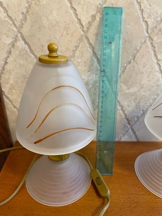 Coppia Lampade Vetro Satinato