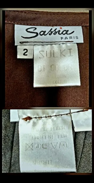 Falda fluida marrón chocolate y negra