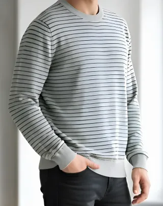 Jersey rayas hombre manga larga