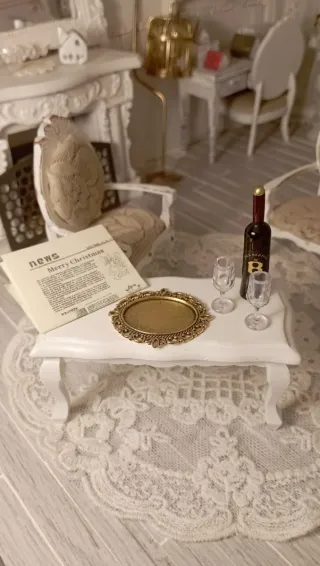 Set vino e giornale miniatura Dollhouse 1:12