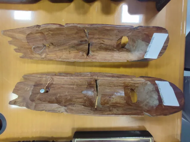 Coppia Maschere Africane Legno Intagliato