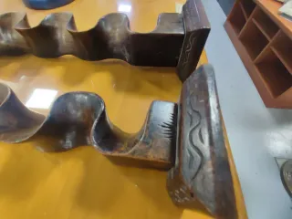 Coppia Maschere Africane Legno Intagliato