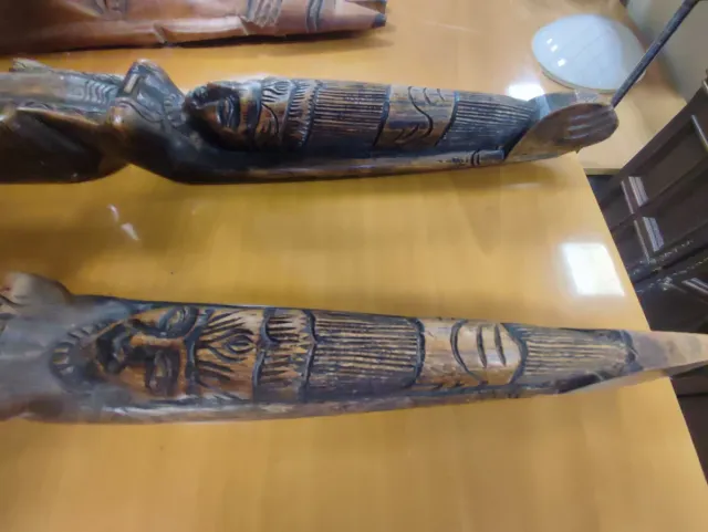 Coppia Maschere Africane Legno Intagliato