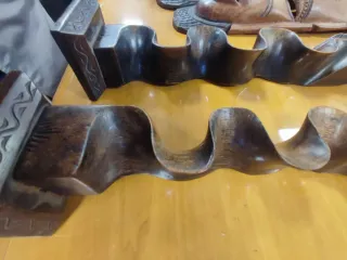 Coppia Maschere Africane Legno Intagliato