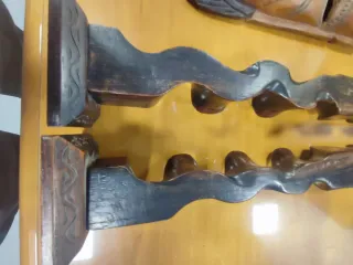 Coppia Maschere Africane Legno Intagliato