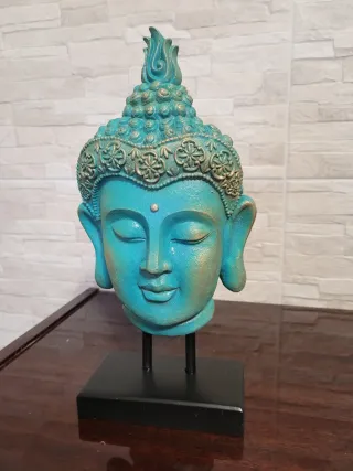 Statua Buddha turchese/Oro