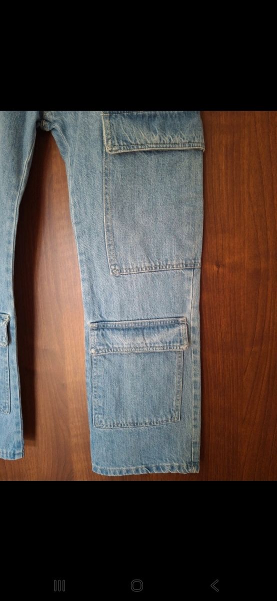 Jeans cargo uomo blu